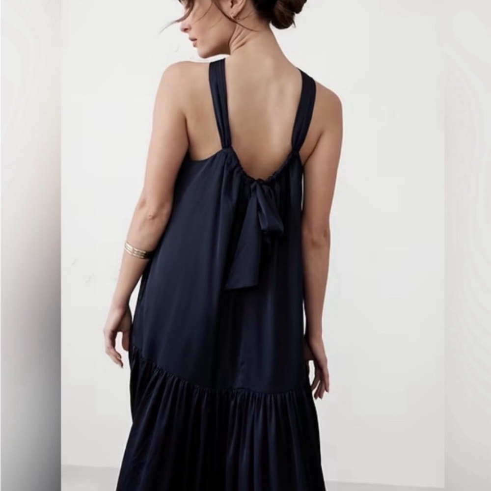 Banana Republic drop waist gathered halter maxi dress NWT fuschia M - Picture 10 of 10